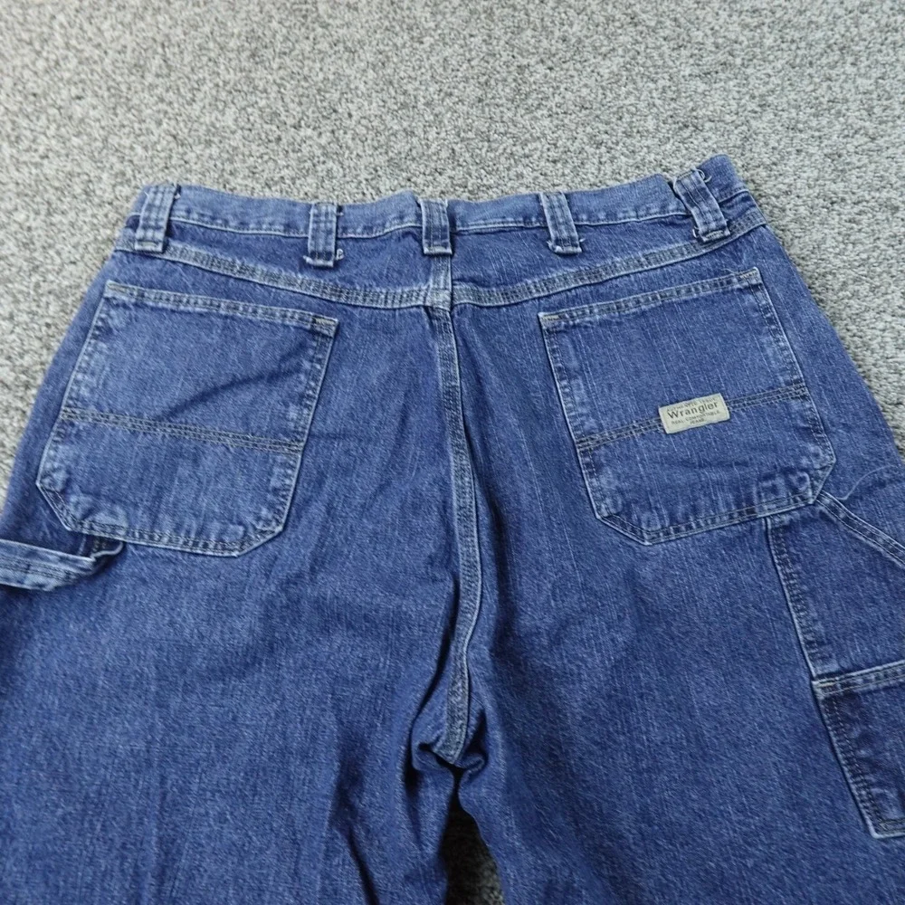 Wrangler Shorts Mens 36 Dark Blue Denim Jean Jorts Carpenter Work‎ Utility Cargo